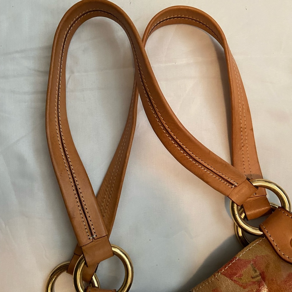 Maurizio Taiuti Italian Leather Floral Bucket Bag Purse - Picture 3 of 12